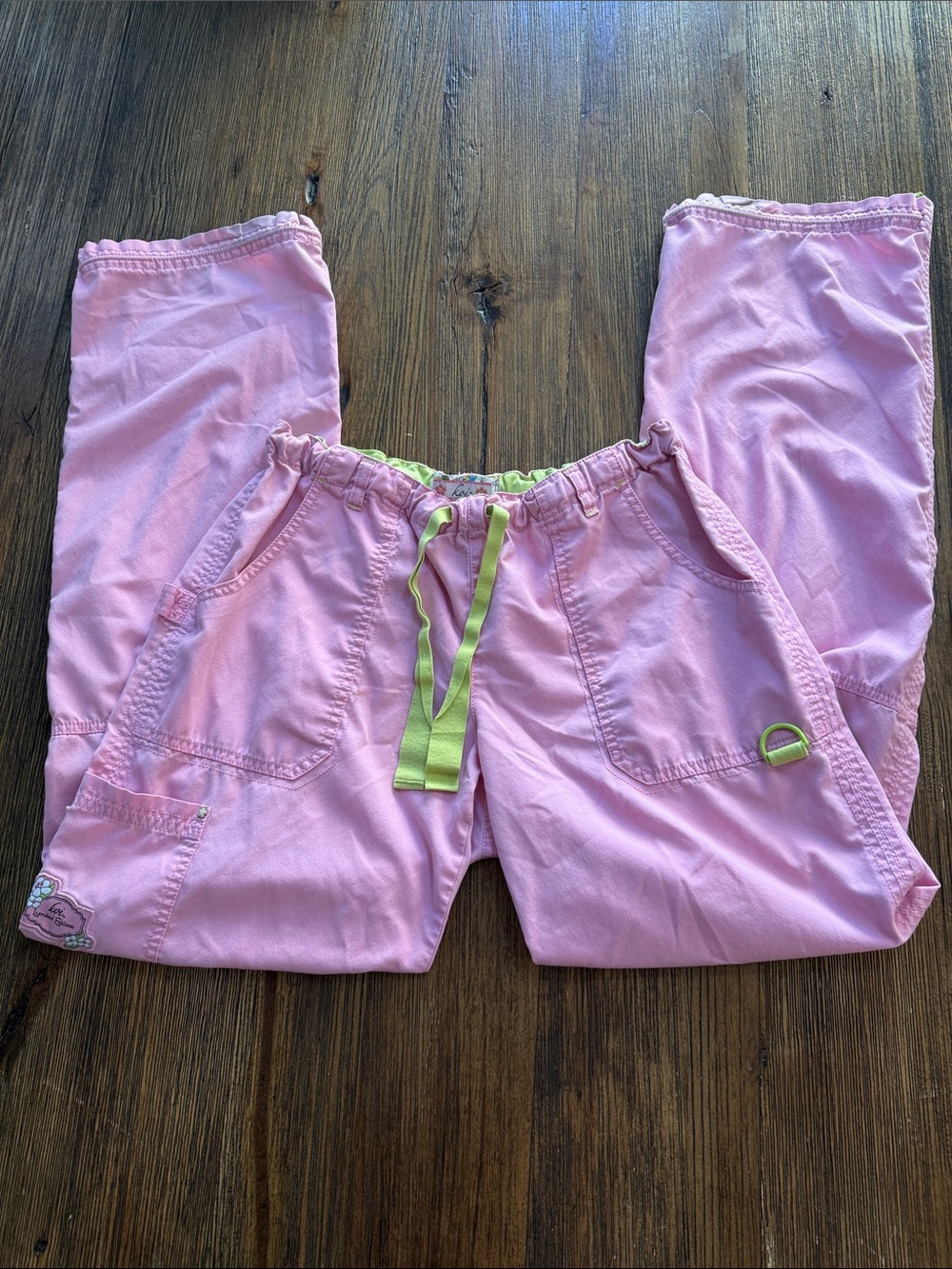 koi Pink Scrub Pants with Lime Trim